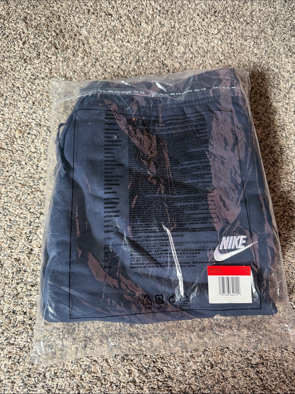 Nike Women’s Dark Navy Athletic Shorts with White Swoosh